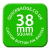 38mm (1 1/2 inch) Square Custom Button Pin Badges
