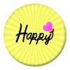 Happy Button Pin Badge